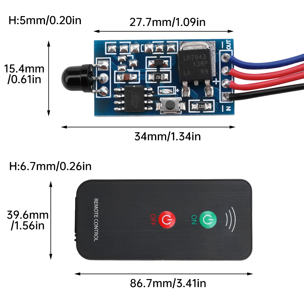 DC2.5V-5V 2 Key Switch Infrare - Ir Infrared Receiver recension och pris